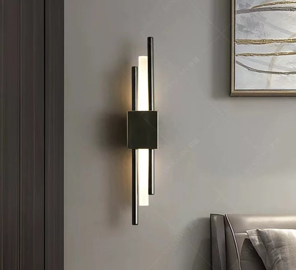 6W Long strip wall lamp living room background wall study bedroom bedside lamp simple modern Nordic light luxury creative grid