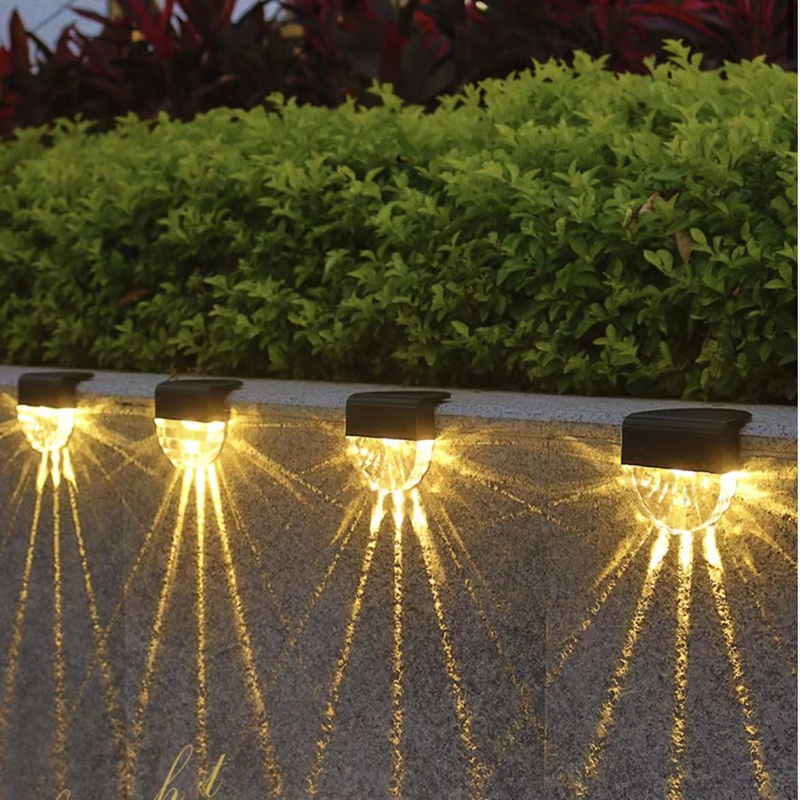 Warm White+RGB LED Solar Lamp Path Stair Outdoor Garden Lights Solar Power Balcony Light Decoration for Patio Stair Fence goods