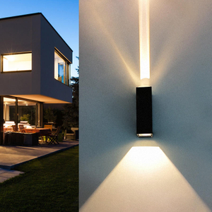6W Black Beam Modern Wall Lamp Outdoor Lighting Indoor Waterproof LED Lamp Living Room Aisle Park Landscape Garden Light