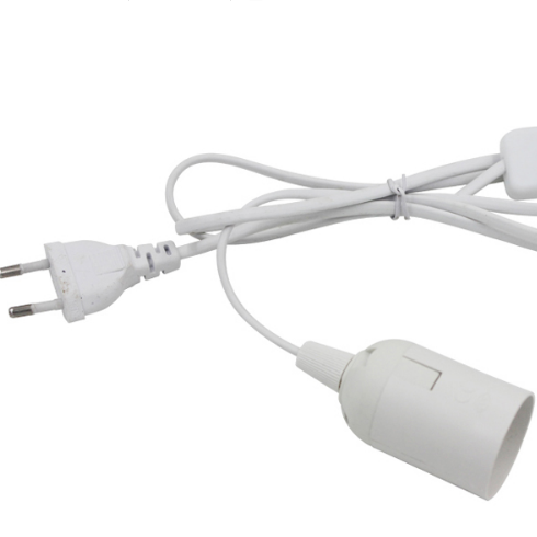 National standard 0.75mm wire 303 switch + E27 bare lamp head Plug Power Button Switch Line Cable LED Lamp EU US Plug Model