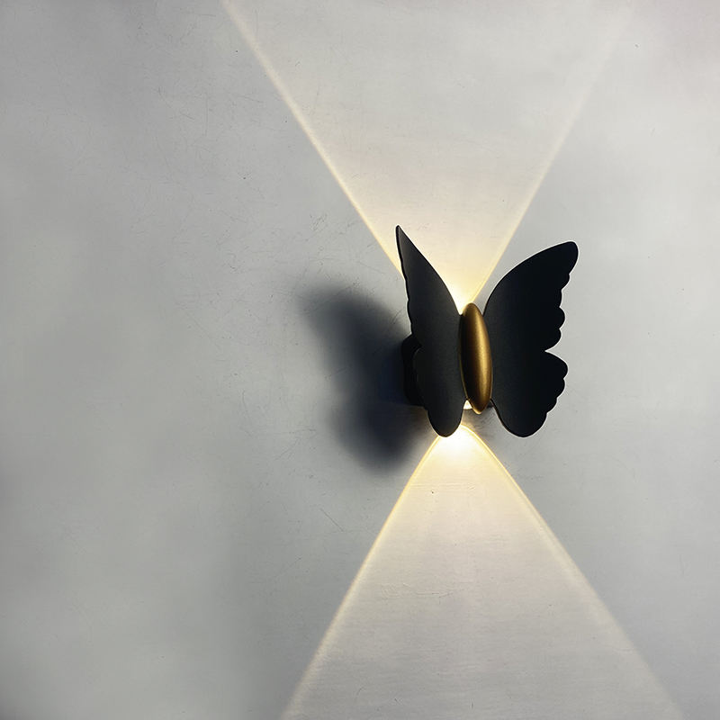 6W Beautiful Butterfly Shaped Outdoor Wall Lamp IP65 Waterproof Wall Light for Garden Decoration Aisle Bracket Light