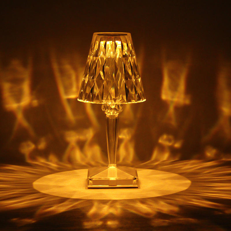 Table Lamp Modern Crystal LED Rose Lights Indoor Lighting for Bedside Table LED Touch Control Night Light LED Desk Lamp