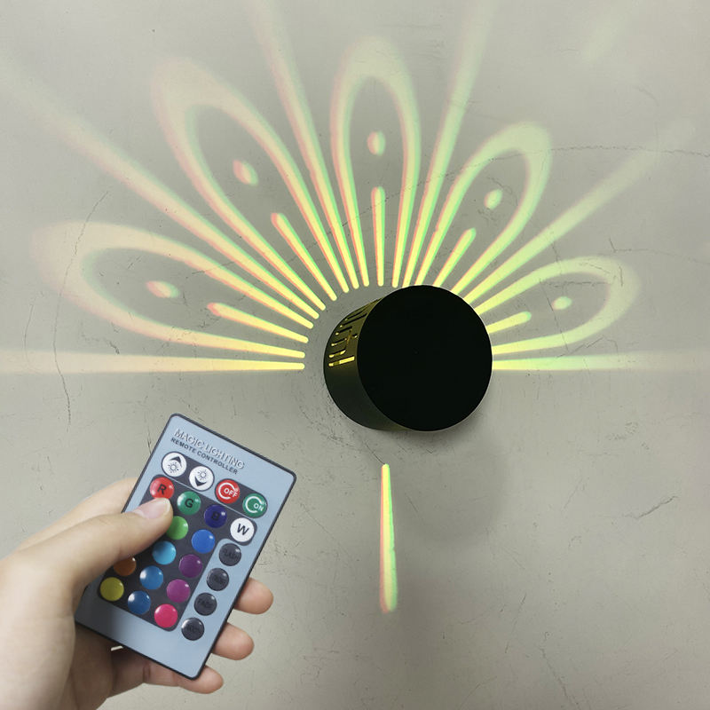 3W Flower Wall Lamp LED Color Wall Lamp RGB Wall Lamp Remote Control Color Wall Lamp Decorative Wall Lamp Infrared Remote Control Wall Lamp