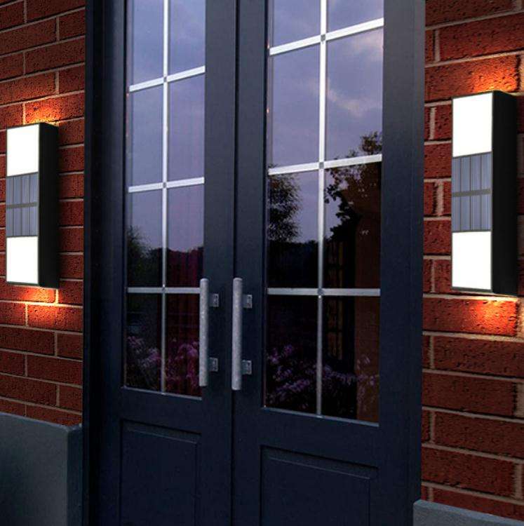Outdoor Super Bright Ip65 Waterproof Household Garden Yard Decoration Lighting Up Down 6 Led Solar Wall Lamp Light
