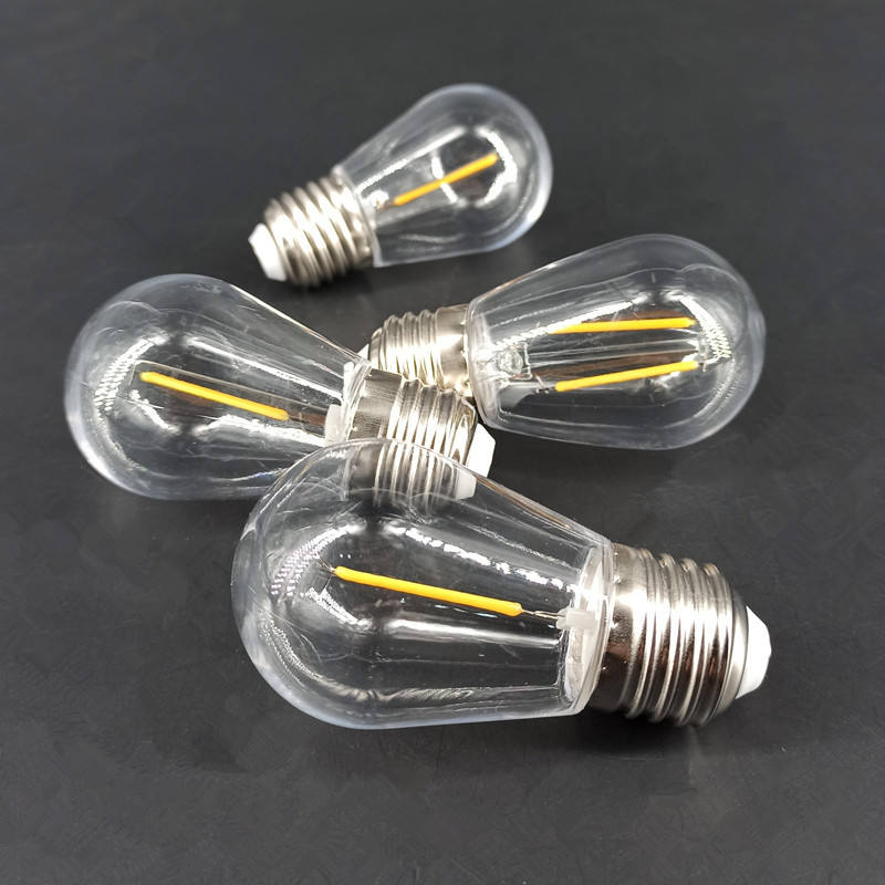 E14 S14 filament lamp E27 decorative lamp string LED bulb 110V 3V solar Edison bulb vintage PC plastic A filament