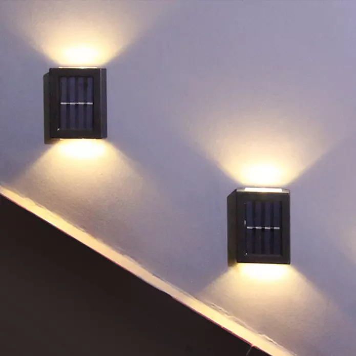 Solar Charging Wall Light Outdoor Waterproof IP65 Up And Down Stair Wall Light Solar LED Night Light