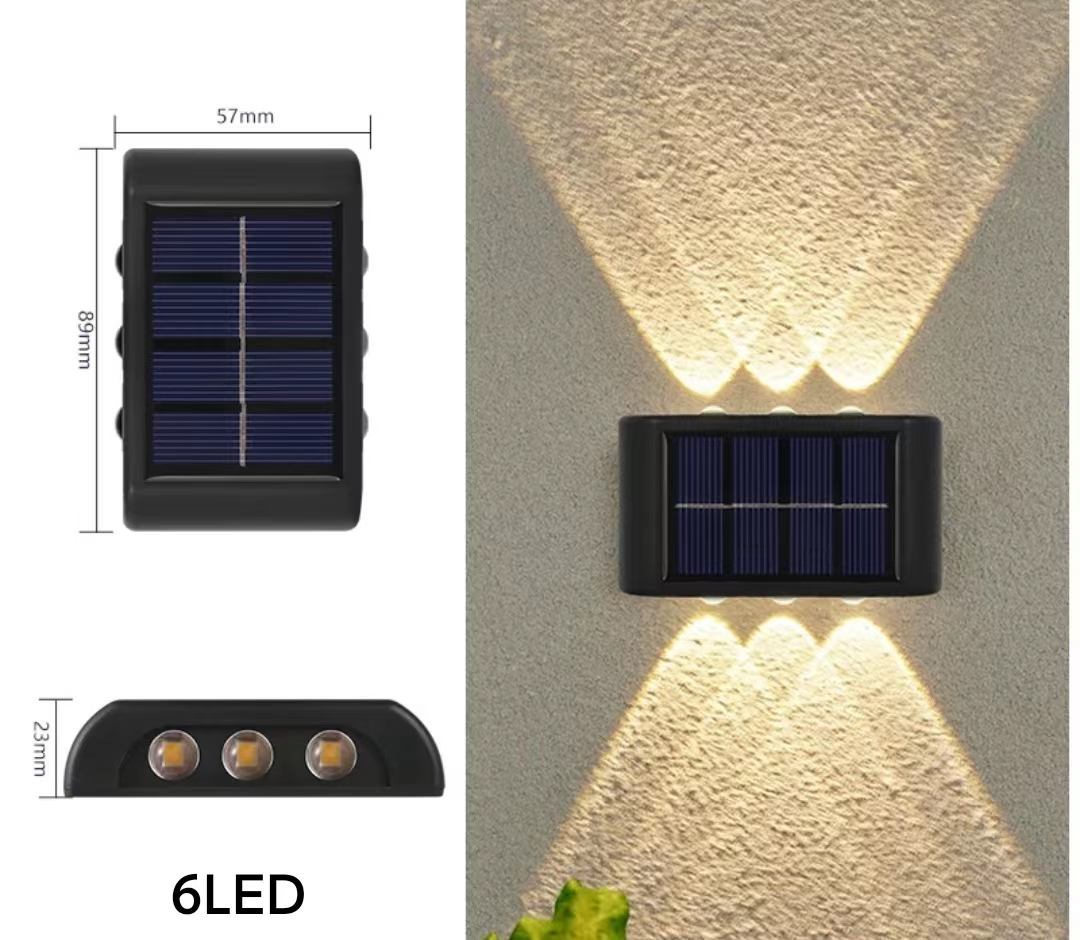 4LED 6LED up and down solar wall light outdoor decoration garden courtyard home wall light waterproof luminous outdoor