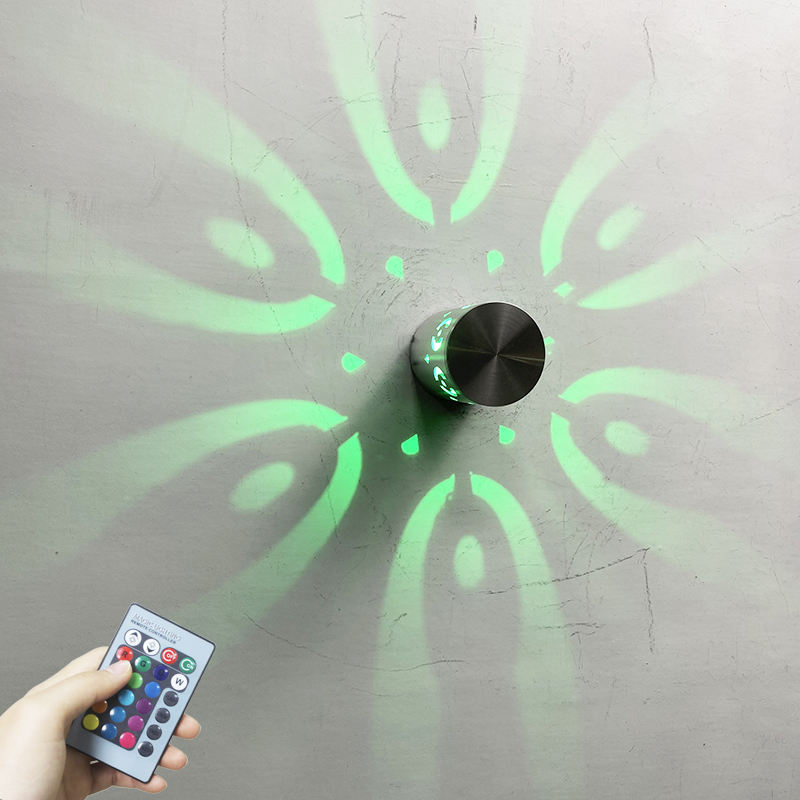 New RGB led lamp with controller beautiful high quality cheap price night light Spiral hole RGB LED Wall Lamp Light