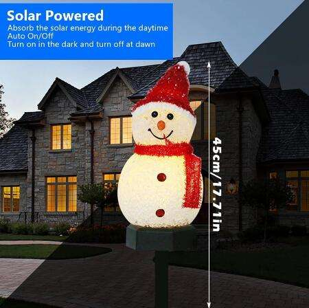Christmas Solar LED Lights Snowman Garden Decoration Waterproof Light Outdoor Post Lamp Lawn Landscape Led Solar Lighting 2023