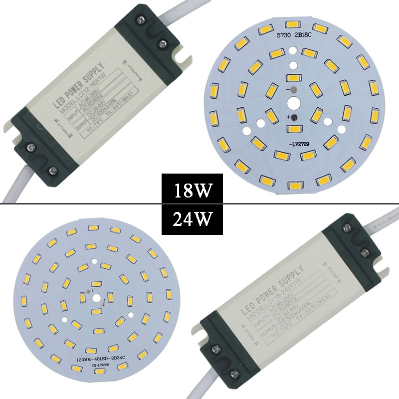 7W SMD5730 Light-emitting diode chip+plastic shell LED driver power supply for LED ceiling light