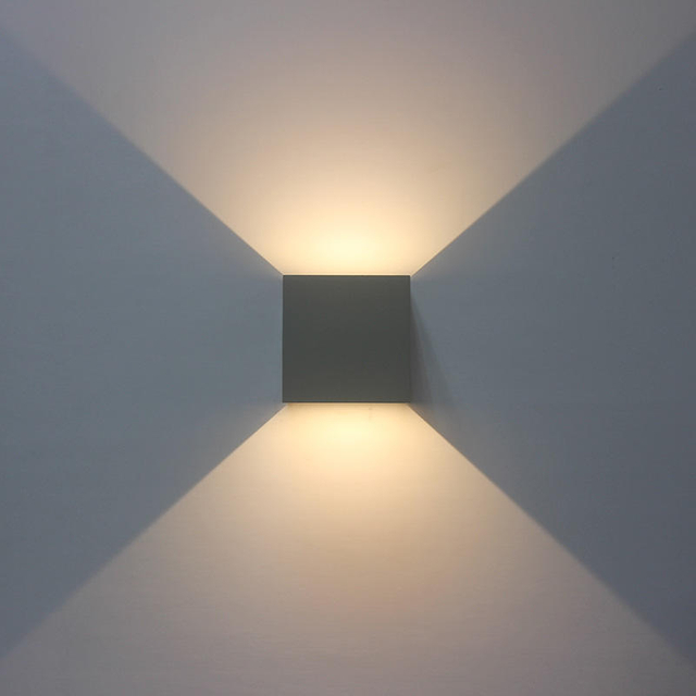 Gray IP65 Adjustable Wall-mounted LED Wall Lamp Outdoor Cube Sconce Lighting