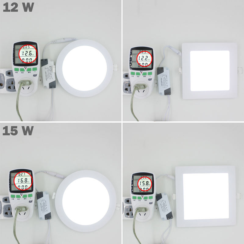Ultra Thin Led Panel Downlight real full watt 3W 4W 6W 9W 12W 15W 18W 24W Round/Square LED Ceiling Recessed Light