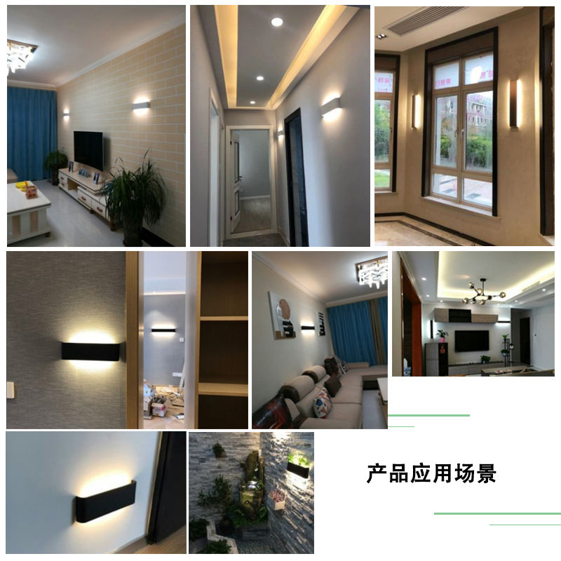 Hot Sale Ed Aluminum Wall Lamp 2.4g Smart App Remote Control Strip Up And Down Wall Lamp Living Room TV Home Lamp Mirror Front L