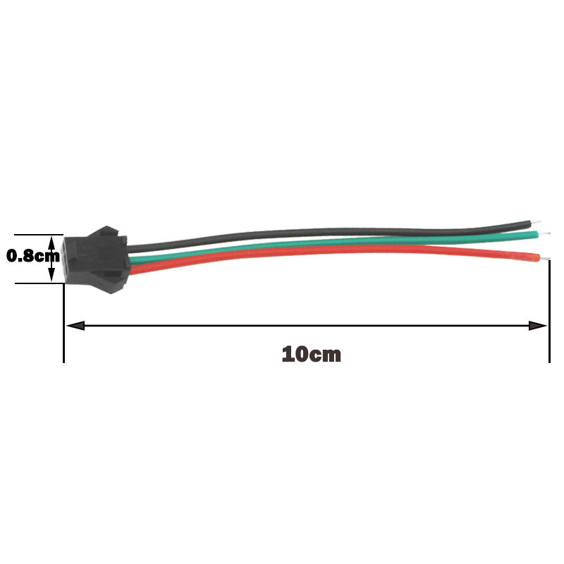 JST SM 3 Pins/head Male to Female Plug/Wire Quick Connector for WS2812B RGB LED Strip