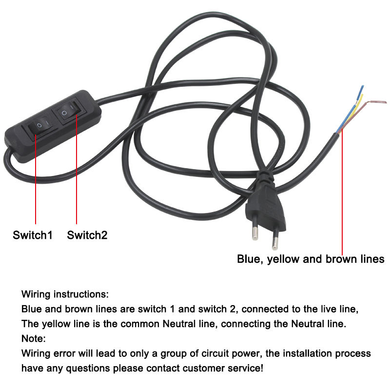 EU US UK E27 Power Cord Light bulb Base holder extension Cable led lamp switch wire electric Socket plug Converters 110v 220v