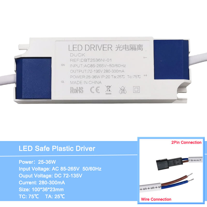 High Quality Dimmable 3W 5W 7W 8-10W 15W 15-24W Power Supply LED Driver Adapter Transformer 300mA For LED Downlight 85-265V