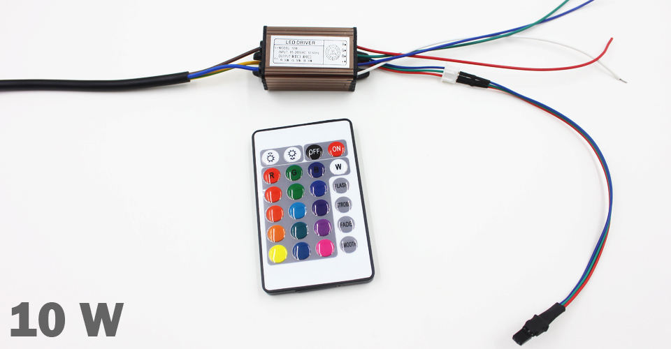10-100W LED Driver AC85-265V DC25-38V Power Supply Waterproof IP66 Led Transformers + RGB Remote Controller for Led Light DIY