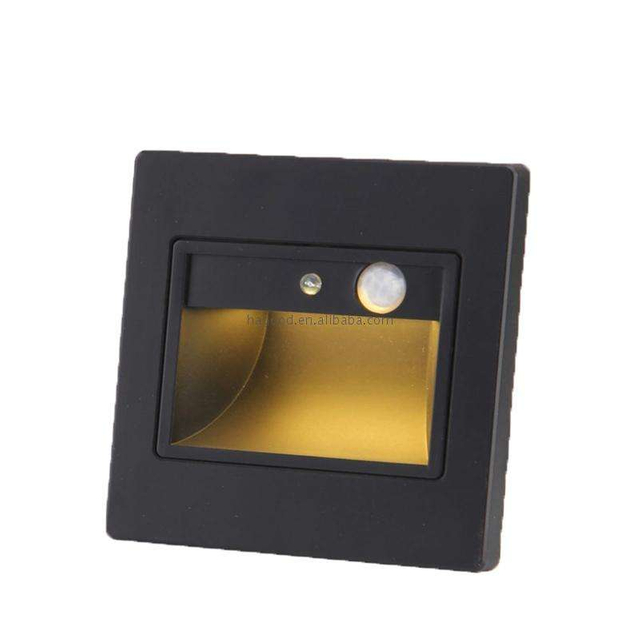 Hot Sale PIR motion Detector + Light Sensor LED Step Stair Lights Recessed Corner FootLamp In Stock
