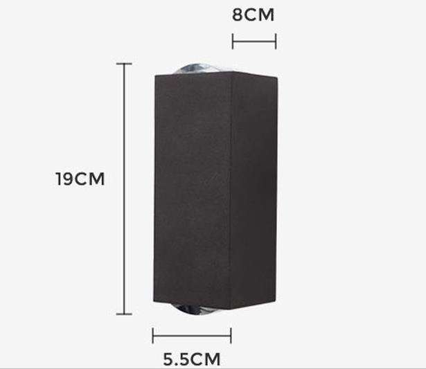 6W black shell three beam wall lamp IP65 waterproof outdoor wall light Garden yard lamp street lamp 