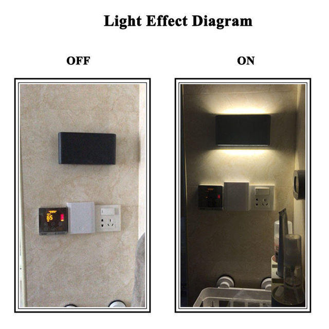 Modern Design Decorative Wall Mounted LED Light IP65 Up And Down Wall Light Bedside Outdoor LED Black Modern Vanity Fence