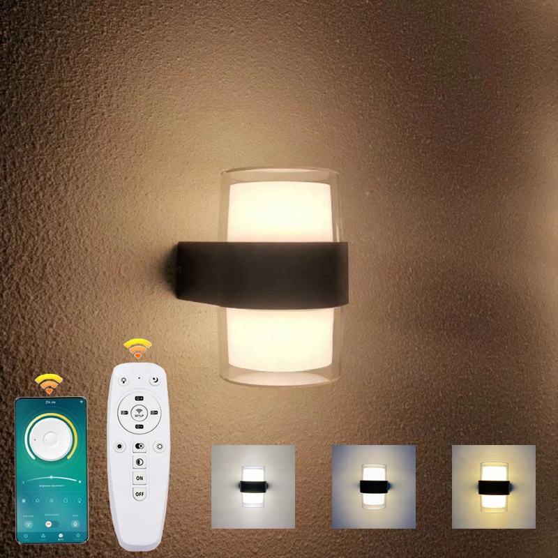 LED Innovative 2.4G Smart Remote Control Three color temperature 3 Modes Colors Waterproof IP65 wall lamp Up and Down