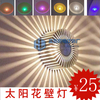 LED 3W Aluminum Wall Light Round Embedded LED Chip RGB Colorful Sunflower Background Wall Decorative Wall Lamp