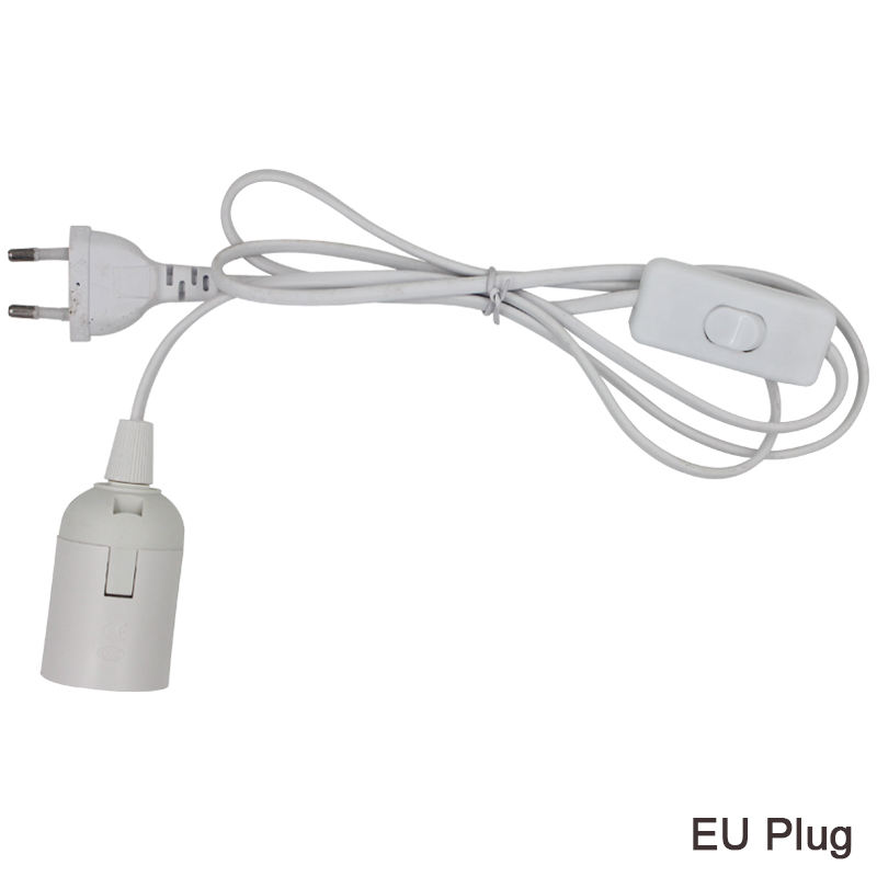 Eu Plug e27 power cord Lamp holder With Eu Plug On/off Switch VDE OEM 2.5A 250V best price quality For Pendant Light