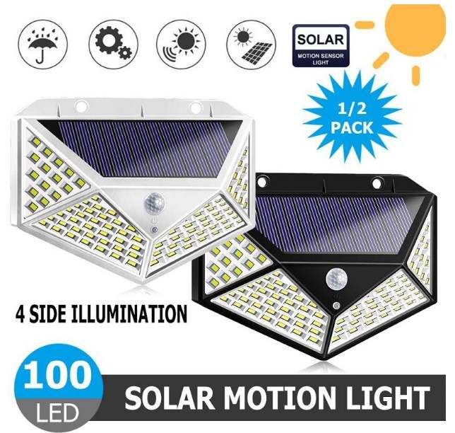 100 LED ip65 Solar Light Outdoor Solar Lamp PIR Motion Sensor Wall Light Waterproof Solar Powered Sunlight For Garden Decoration