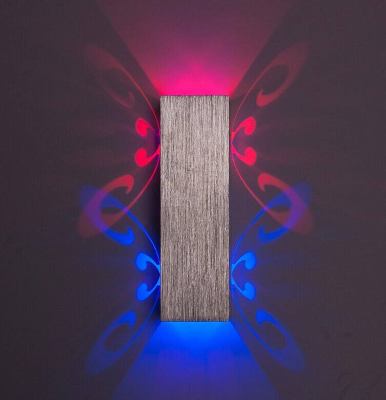 2023 New Arrival 6W Double Butterfly Aluminum Led Wall Sconce for Interior Wall Lights Beauty Room Flower Background Night Light