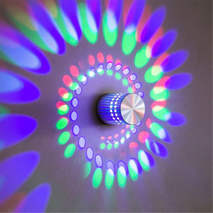 Mixed light of spiral hole wall lamp with factory price and fancy modern indoor night light RGB With Remote Control