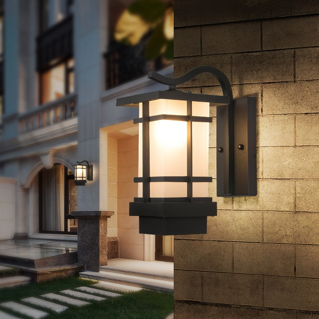 Solar Outdoor Wall Light Draadloze Wandlamp Waterproof Garden Light New Chinese-Style Japanese-Style Balcony Exterior Wall Gate
