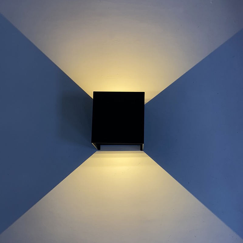 Outdoor Waterproof Ip65 Square Black White 20w Modern Led Wall Lamps for Garden