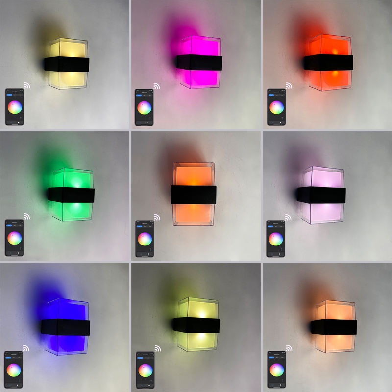 Tuya Smart App Control Waterproof IP 65 LED Wandlamp colorful waterproof outdoor wall lamp modern light outdoor goods