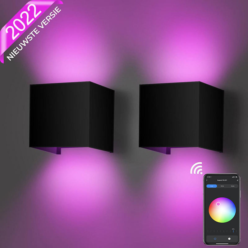 Outdoor Smart Outdoor Wall Light Dimmable Colour Changing RGB Wall Lamp Waterproof IP65 Adjustable Light Beam Outdoor Lamp