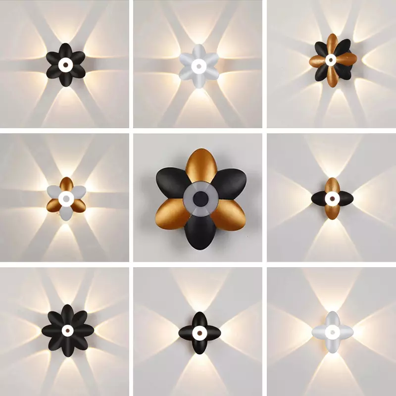 LED Outdoor Wall Light Up Down Decoration Spotlight Lotus Villa Corridor Balcony Corridor Background Wall Light