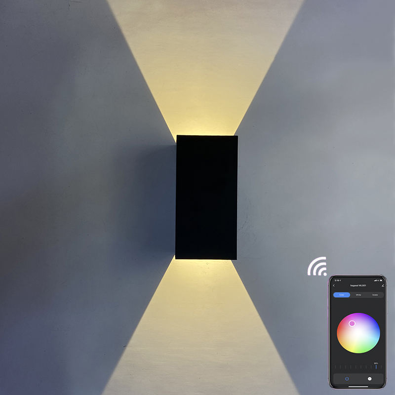New RGB APP Control Smart light Cube waterproof LED wall lamp ip65 Wall Light square Porch Garden Up and Down