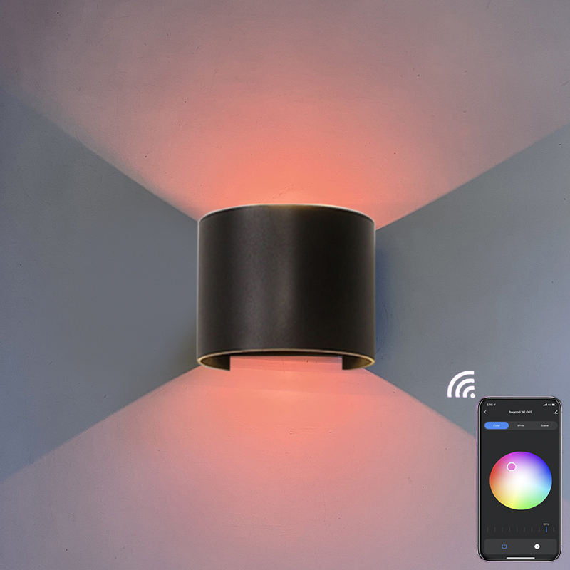 RGB APP 9W Control TUYA APP LED Wall sconce Waterproof IP65 Porch Garden up and down Wall Lamp Semicircular waterproof wall lamp