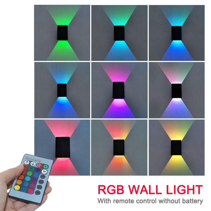 5W RGB with Controller indoor lights led led light indoor indoor led light indoor led stair lights Wall Lights Indoor Up And Down Wandlamp Aluminum Material Lamp