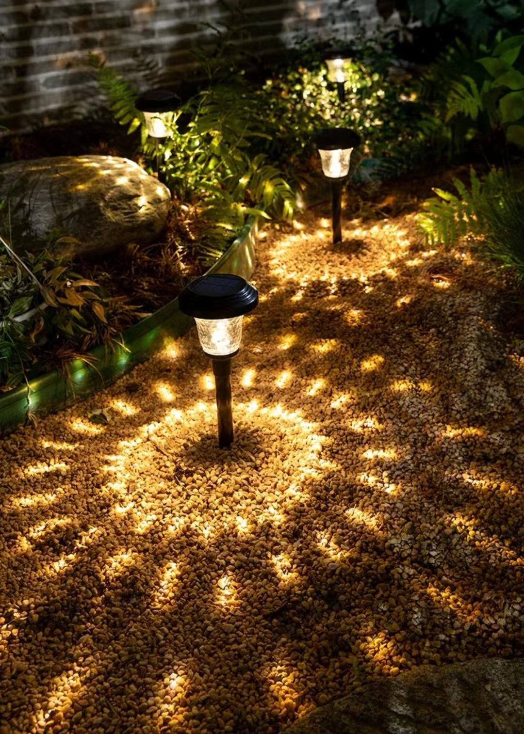 Solar lawn lamp glass light garden landscape decoration inserted path lamp monocrystalline polysilicon 1000MA battery