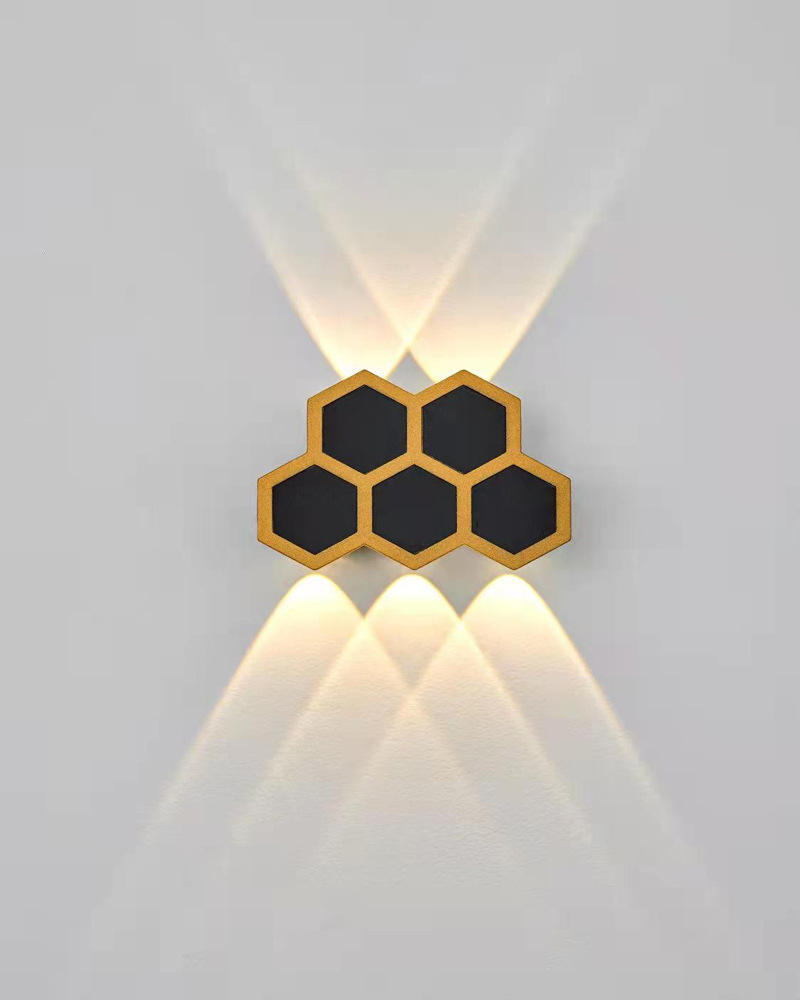 Wall Lamps Led Honeycomb Gold Black Light up and Down Luminous Body Lamp Lighting Style Modern Office Rohs Epistar Input Flux