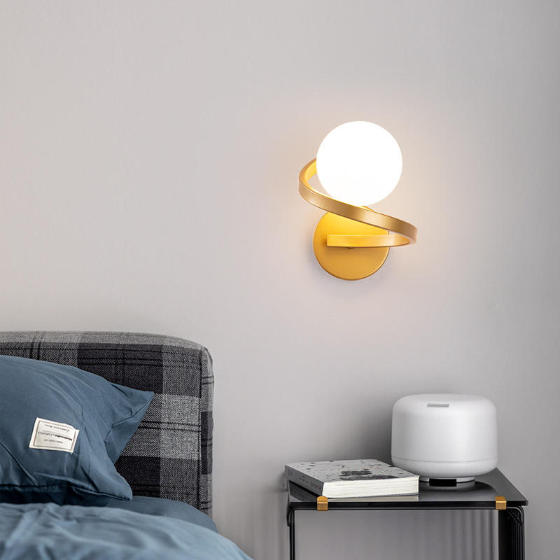 Classic Lampen Crystal Bedroom Bedside Mount Interior Light Indoor Decorative Gold Black Metal Modern Led Glass Wall Sconce