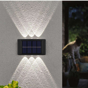 4LED 6LED up and down solar wall light outdoor decoration garden courtyard home wall light waterproof luminous outdoor goods