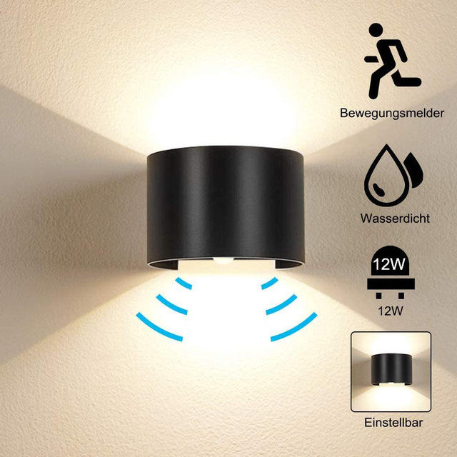 Motion Sensor 12W LED Wall Sconce