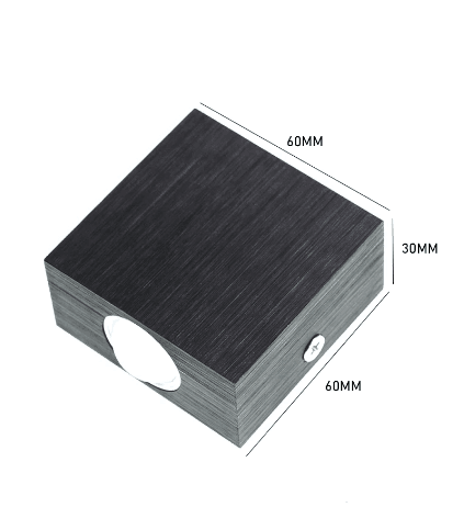 3W LED Wall Lamp One Side Wall Light Aluminum Single Head Wall Light Fixture AC85-265V Brushed Black Silver Housing