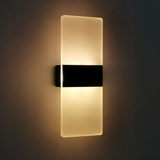 6W Acrylic Wall Lamp Round Acrylic Wall Lamp Rectangular Acrylic Wall Lamp LED Wall Sconces Lamp for Living Room Bedroom Hotel Restaurant Lighting