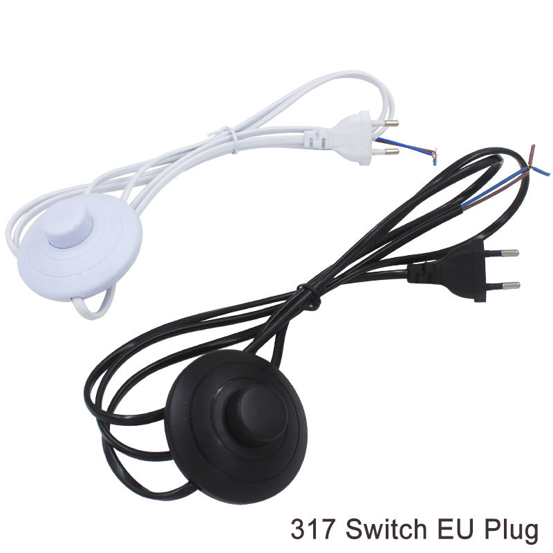 Line Cable 303 /304 /317 /301 Dimmer Power Cord /Double Button Switch EU Plug Wire For LED Bulb/Desk Light Luminary USA