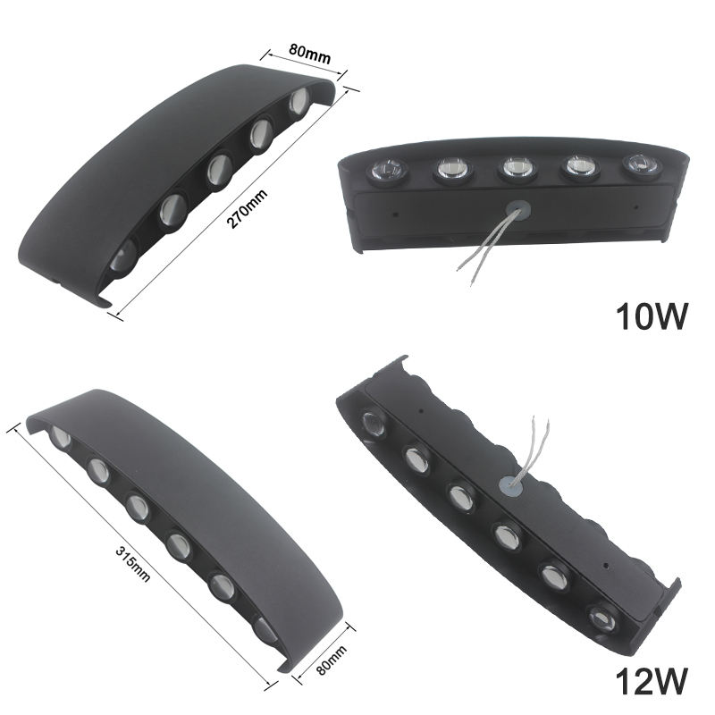 Modern LED Aluminum Outdoor Indoor Ip65 Up And Down For Home Stairs Room Bedside Bathroom Light White Or Black LED Wandlamp