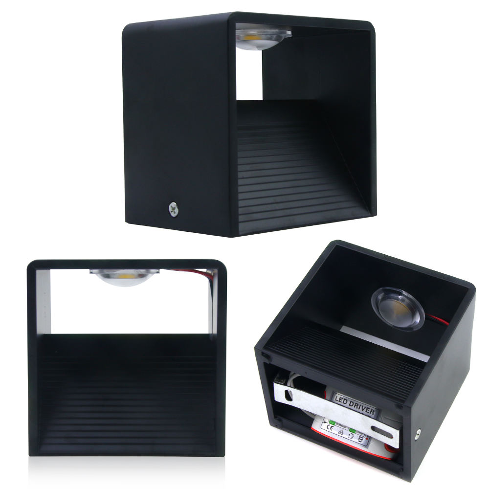 Black Ceramic 3W Cube Led Wall Lamp Up And Down for Indoor Decrotaion with Factory Price Wall Lamp Modern Lighting
