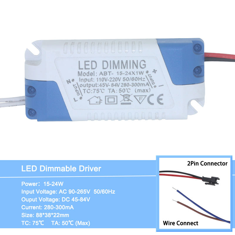 led driver dimmable led driver led dimmable driver 3W 5W 7W 8-10W 15W 15-24W Power Supply LED Driver Adapter Transformer 300mA For LED Downlight 85-265V