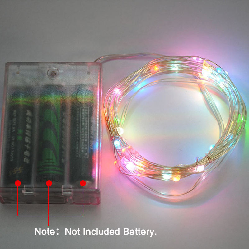 2M LED Garland Copper Wire Light String with Fairy Lamp for Outdoor Garland Party Lights and New Year Christmas Decor